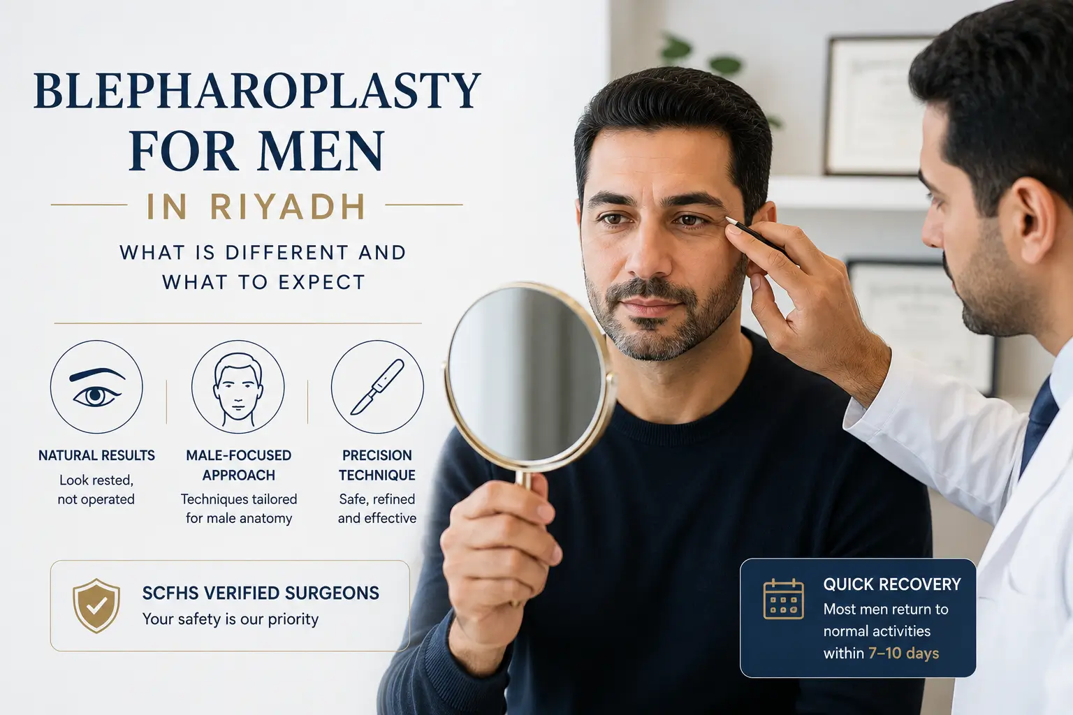 Blepharoplasty for Men in Riyadh What Is Different and What to Expect